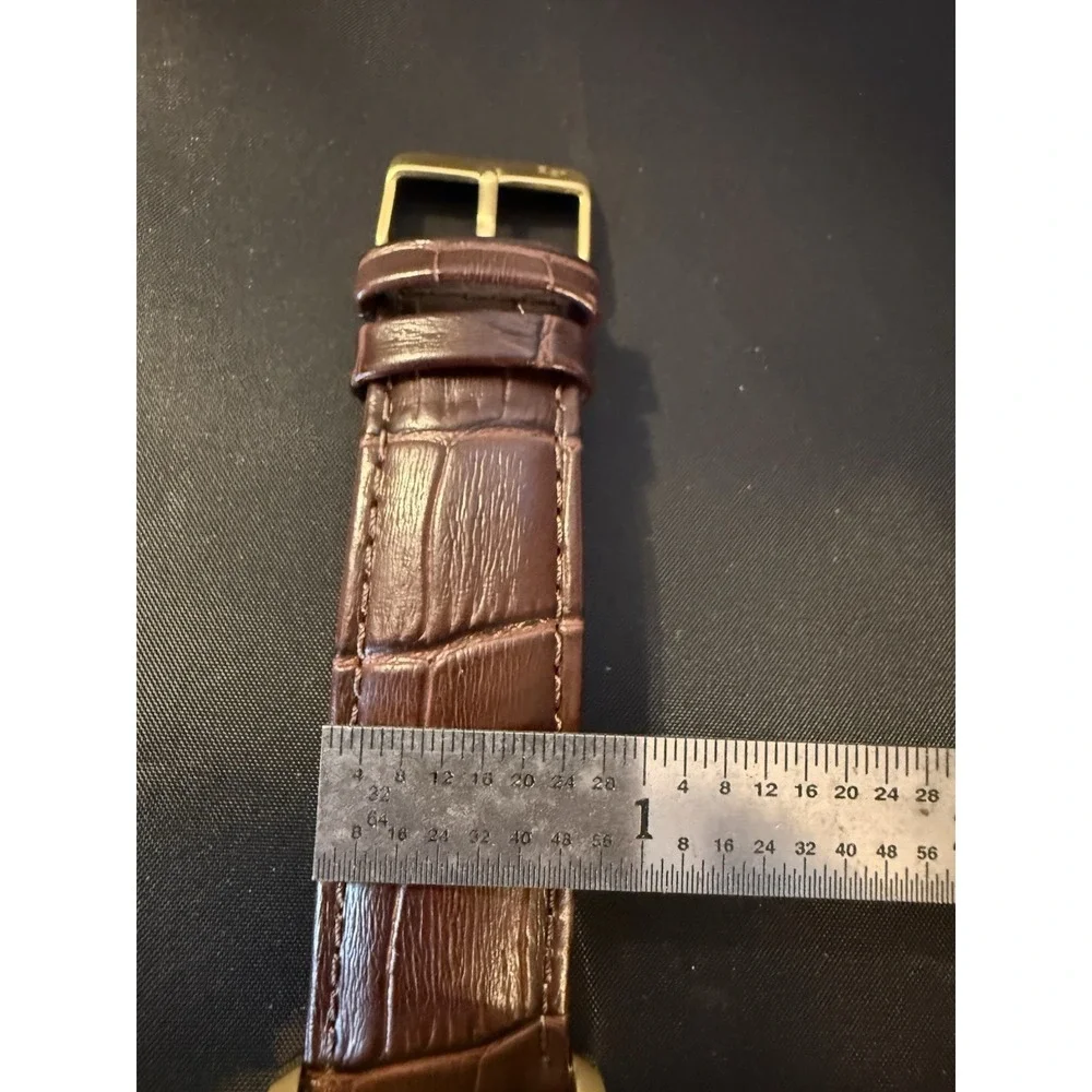 Lucien Piccard Sevilla Men's Watch Automatic Skeleton Gold Tone Leather Band